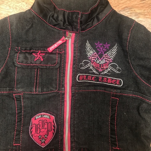 Girls size 12 months black jean jacket - Picture 2 of 3